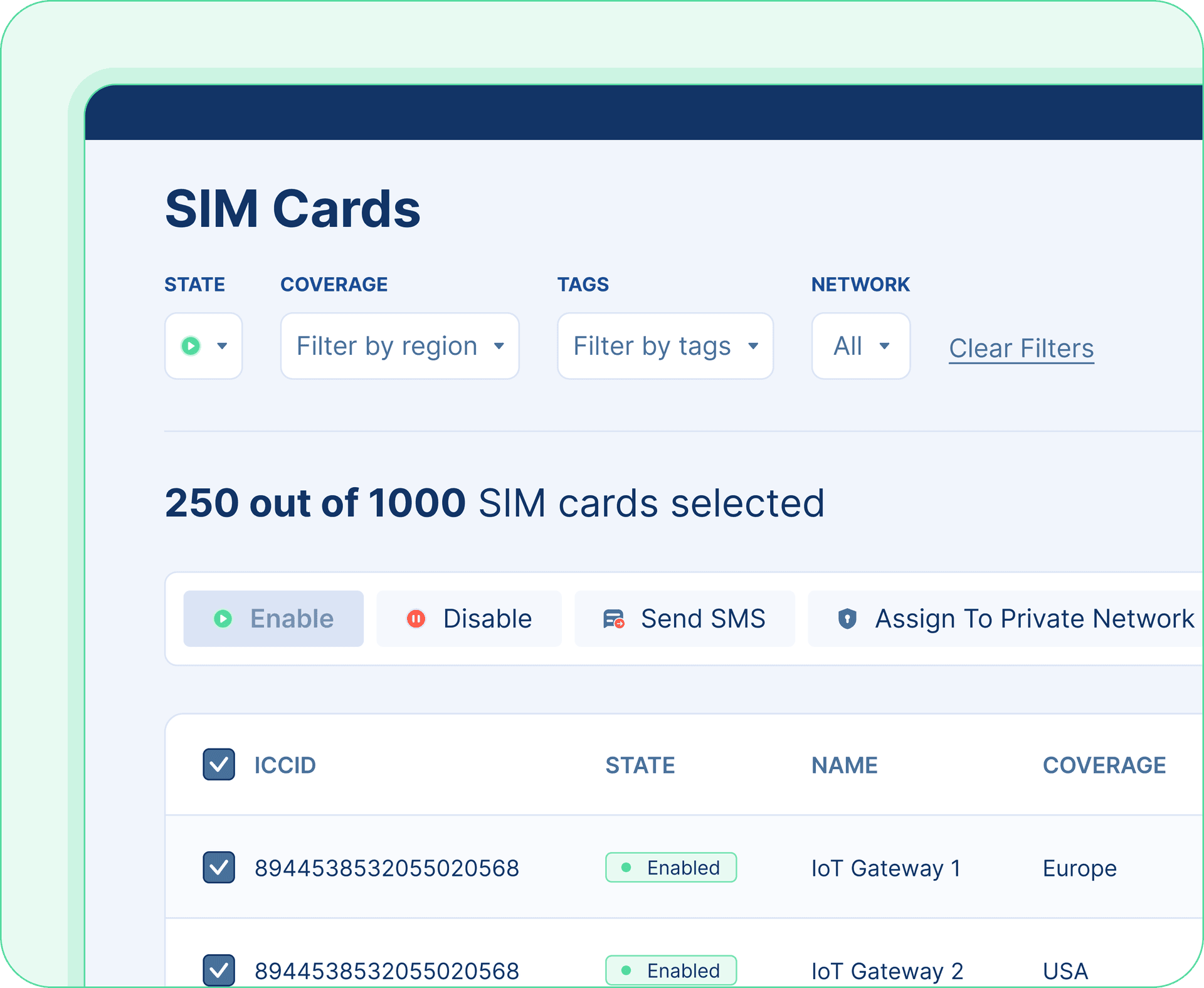 Gestione SIM IoT unificata